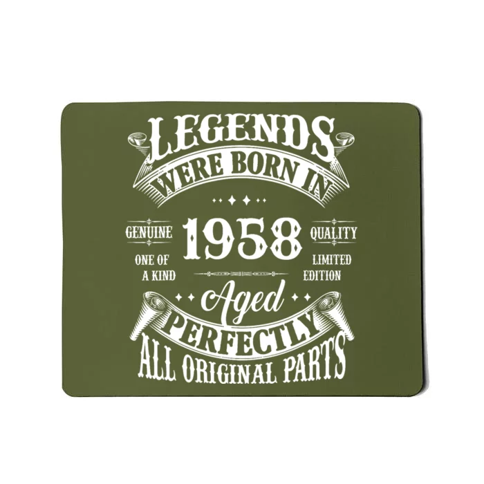 67th Birthday Vintage Legends Born In 1958 67 Years Old Mousepad