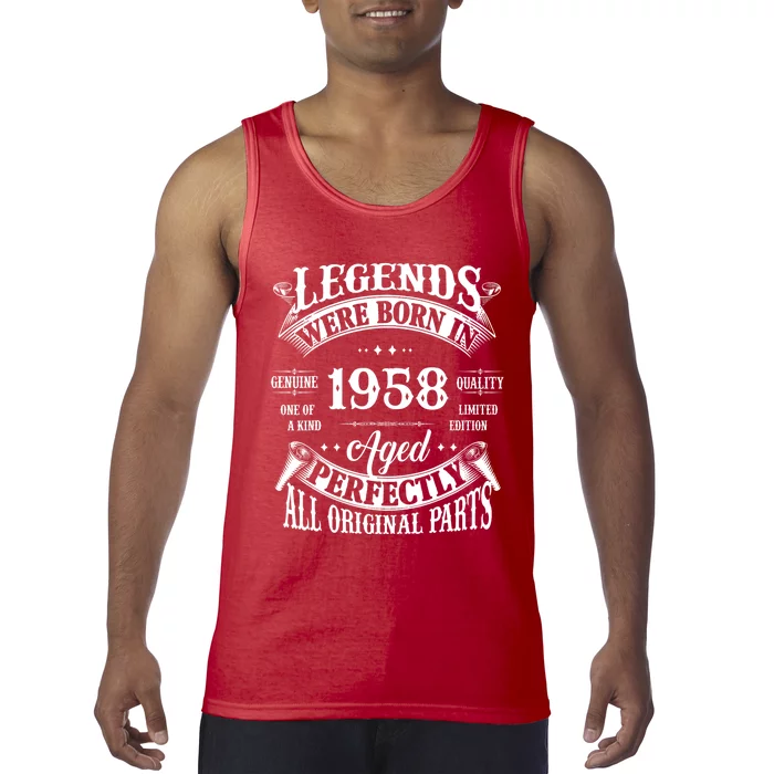 67th Birthday Vintage Legends Born In 1958 67 Years Old Tank Top