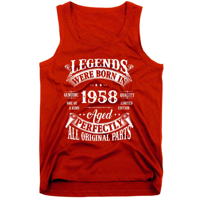 67th Birthday Vintage Legends Born In 1958 67 Years Old Tank Top