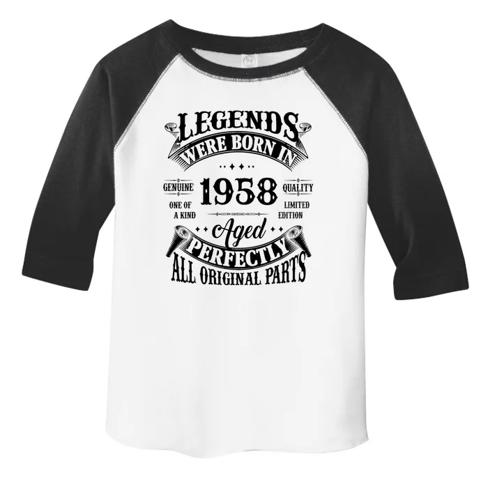 67th Birthday Vintage Legends Born In 1958 67 Years Old Toddler Fine Jersey T-Shirt