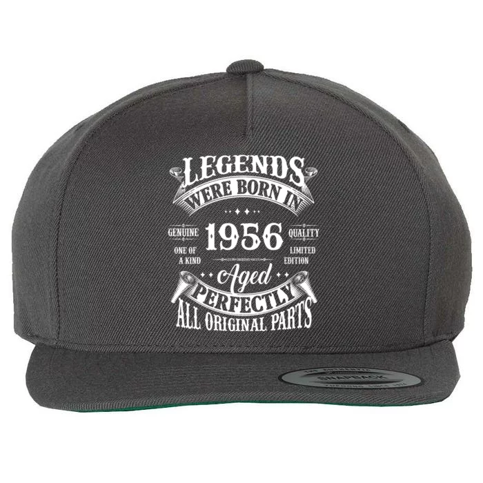 68th Birthday Vintage Legends Born In 1956 68 Years Old Wool Snapback Cap