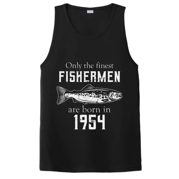 67th Birthday Vintage 1954 Fishing Fisherman 67 Year Old Performance Tank