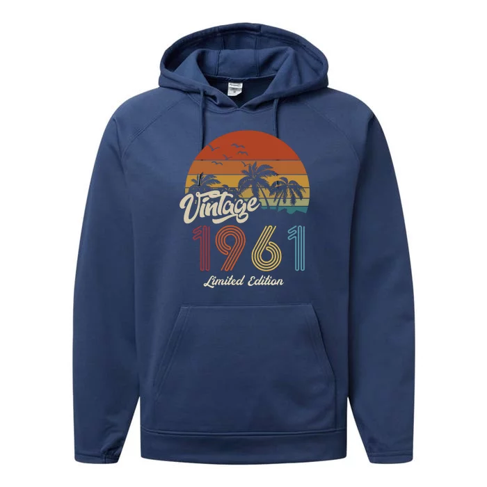 62nd Birthday Vintage Limited Edition 1961 Performance Fleece Hoodie