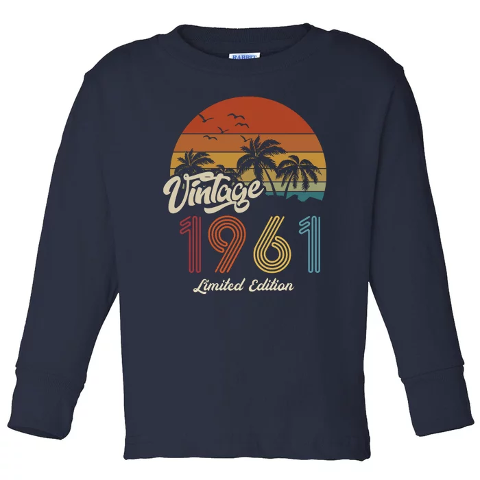 62nd Birthday Vintage Limited Edition 1961 Toddler Long Sleeve Shirt