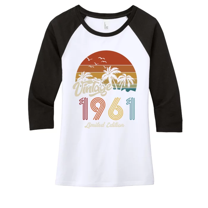 62nd Birthday Vintage Limited Edition 1961 Women's Tri-Blend 3/4-Sleeve Raglan Shirt