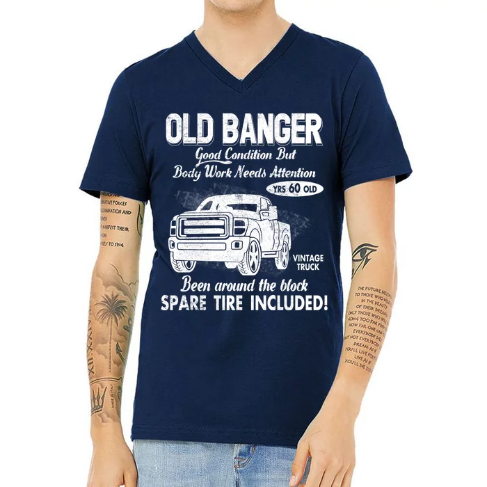 60th Birthday Vintage Old Banger 60 Years Old Good Condition But Bodywork Needs V-Neck T-Shirt