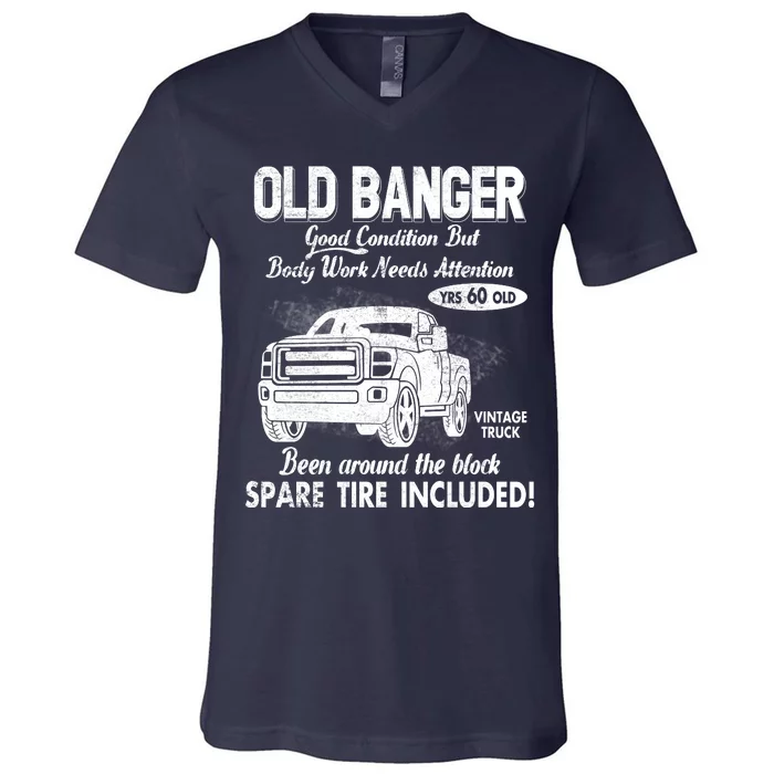 60th Birthday Vintage Old Banger 60 Years Old Good Condition But Bodywork Needs V-Neck T-Shirt