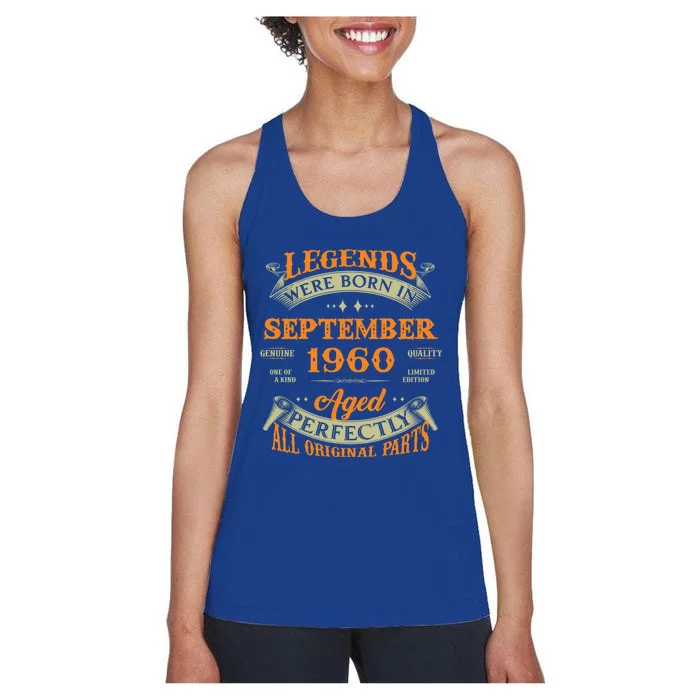 63rd Birthday Vintage Legends Born In September 1960 Cute Gift Women's Racerback Tank