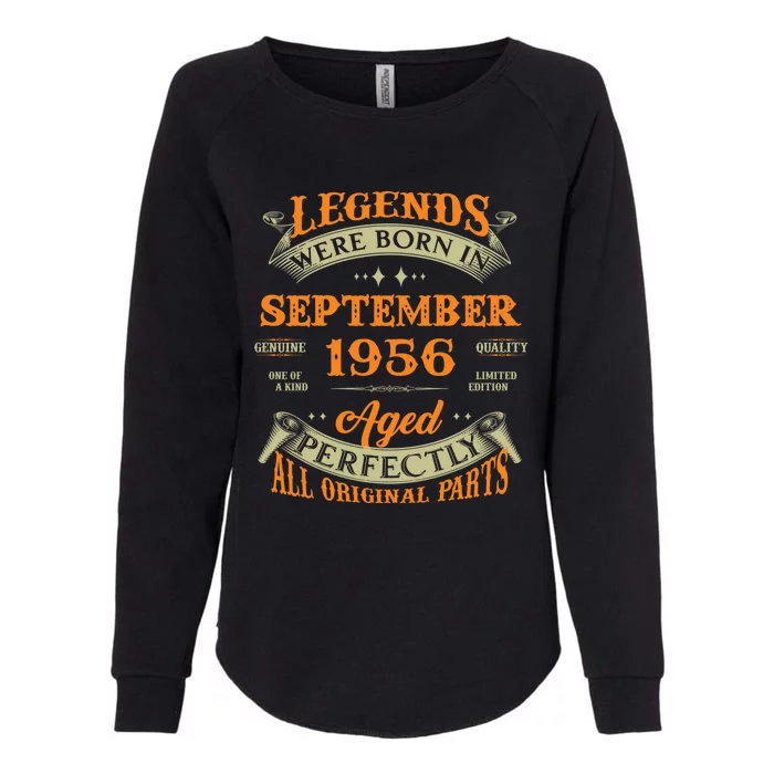 67th Birthday Vintage Legends Born In September 1956 Gift Womens California Wash Sweatshirt