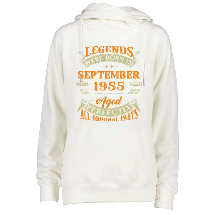 68th Birthday Vintage Legends Born In September 1955 Meaningful Gift Womens Funnel Neck Pullover Hood