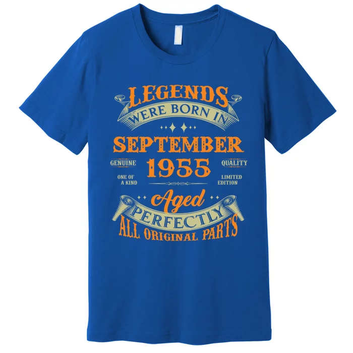 68th Birthday Vintage Legends Born In September 1955 Meaningful Gift Premium T-Shirt