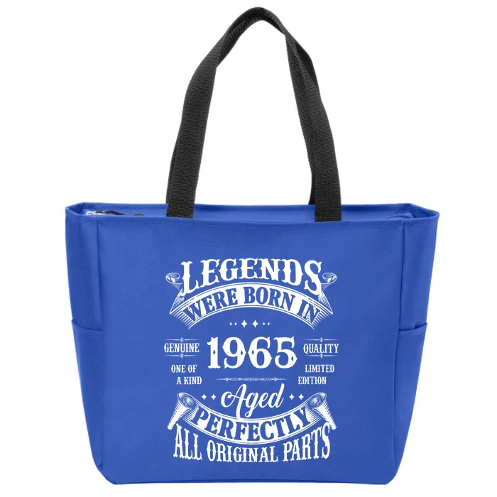 60th Birthday Vintage Legends Born In 1965 60 Years Old Zip Tote Bag