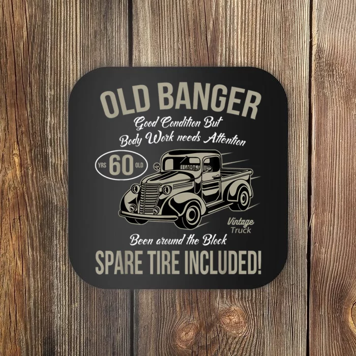 60th Birthday Vintage Old Banger 60 Years Old M.e.n Gift Retro Coaster