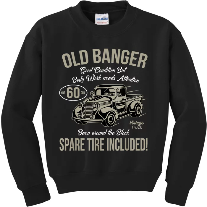 60th Birthday Vintage Old Banger 60 Years Old M.e.n Gift Retro Kids Sweatshirt