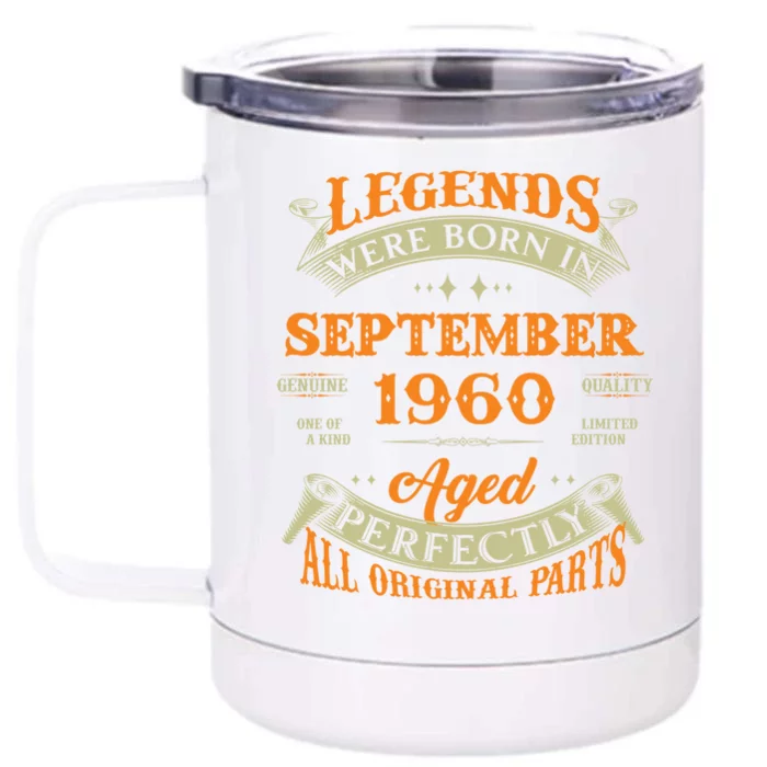 63rd Birthday Vintage Legends Born In September 1960 Gift Front & Back 12oz Stainless Steel Tumbler Cup