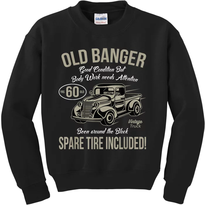 60th Birthday Vintage Old Banger 60 Years Old  Gift Retro Kids Sweatshirt