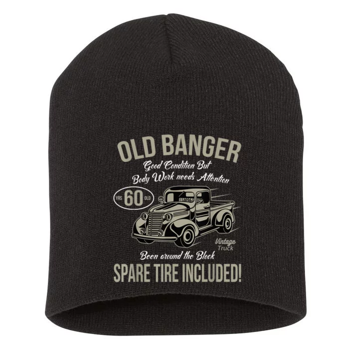 60th Birthday Vintage Old Banger 60 Years Old  Gift Retro Short Acrylic Beanie