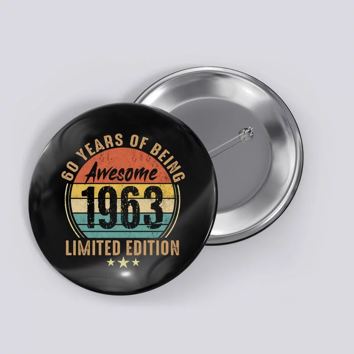 60th Birthday Vintage Limited Edition 1963 Button