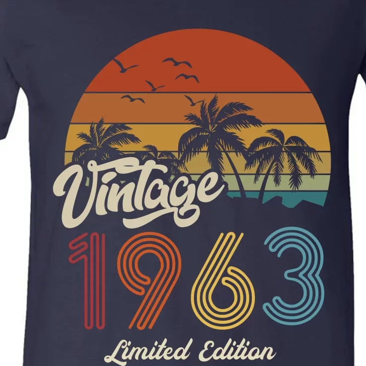 60th Birthday Vintage Limited Edition 1963 V-Neck T-Shirt