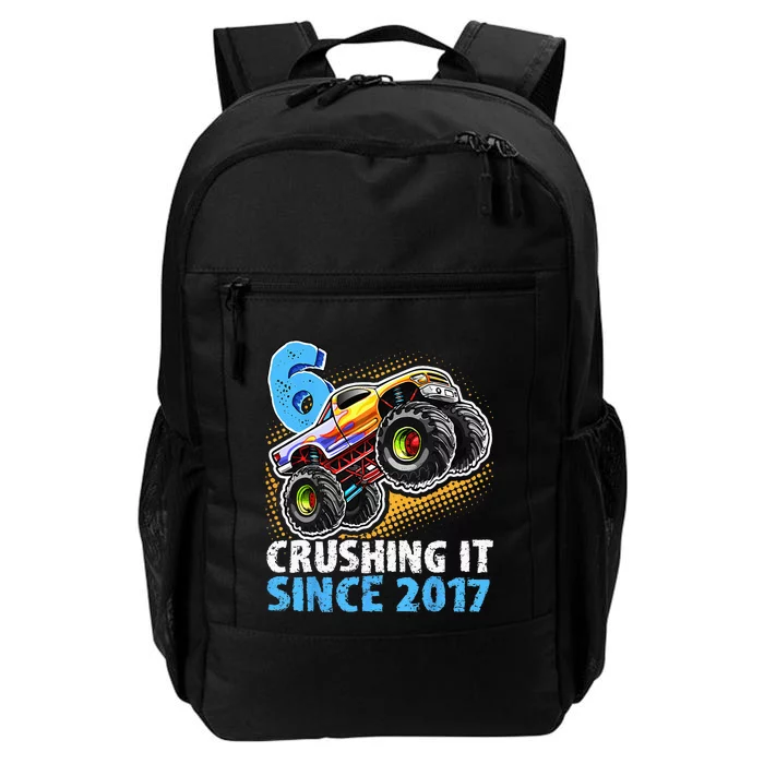 6 Crushing It Since 2017 Monster Truck 6th Birthday Daily Commute Backpack