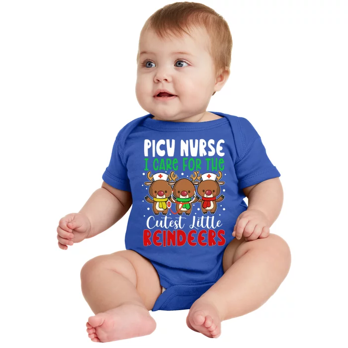 6Qw8 Cute Reindeer Christmas Picu Nurse Merry Xmas Nursing Gift Baby Bodysuit