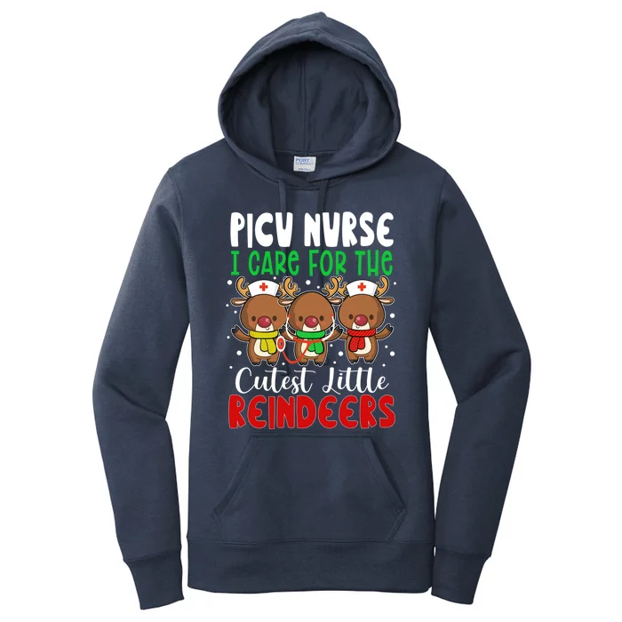 6Qw8 Cute Reindeer Christmas Picu Nurse Merry Xmas Nursing Gift Women's Pullover Hoodie