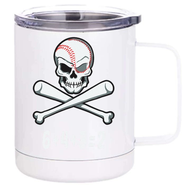 6+4+3=2 Double Play Baseball Player Halloween Baseball Front & Back 12oz Stainless Steel Tumbler Cup