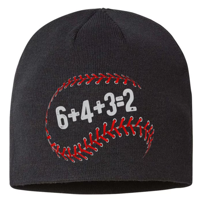 6+4+3=2 Double Play Baseball Player Fun Baseball Saying 8 1/2in Sustainable Knit Beanie