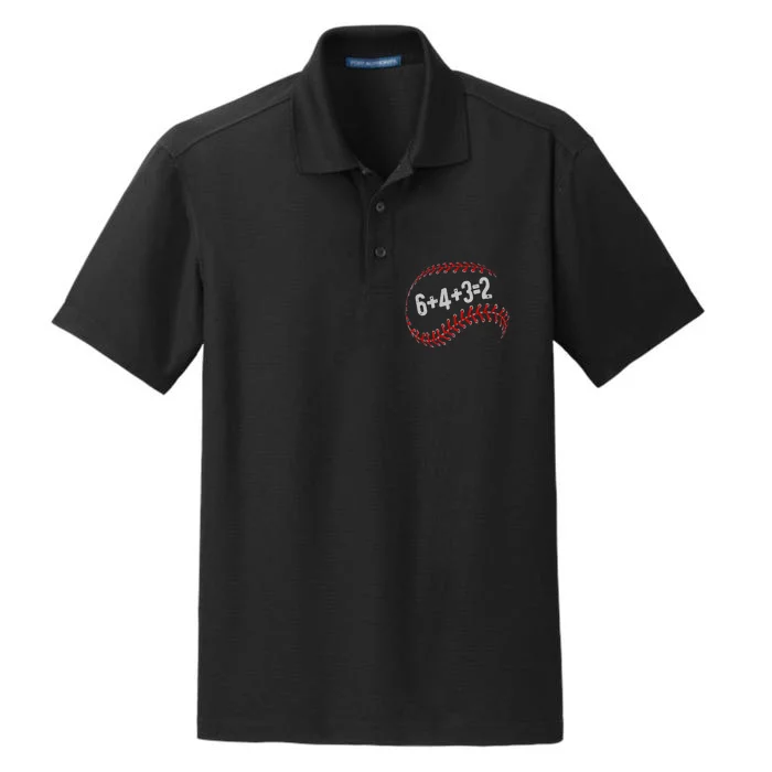 6+4+3=2 Double Play Baseball Player Fun Baseball Saying Dry Zone Grid Performance Polo