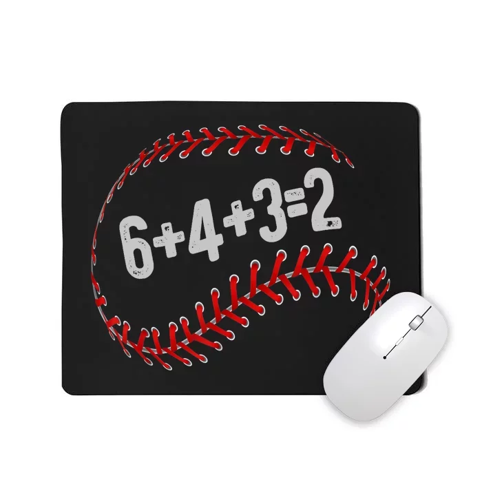 6+4+3=2 Double Play Baseball Player Fun Baseball Saying Mousepad