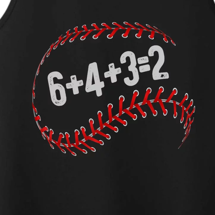 6+4+3=2 Double Play Baseball Player Fun Baseball Saying Performance Tank