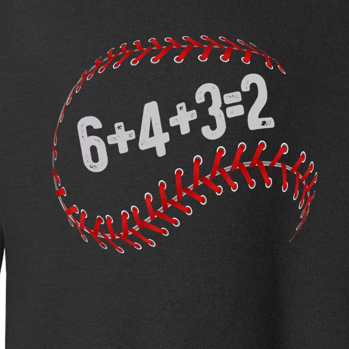 6+4+3=2 Double Play Baseball Player Fun Baseball Saying Toddler Sweatshirt