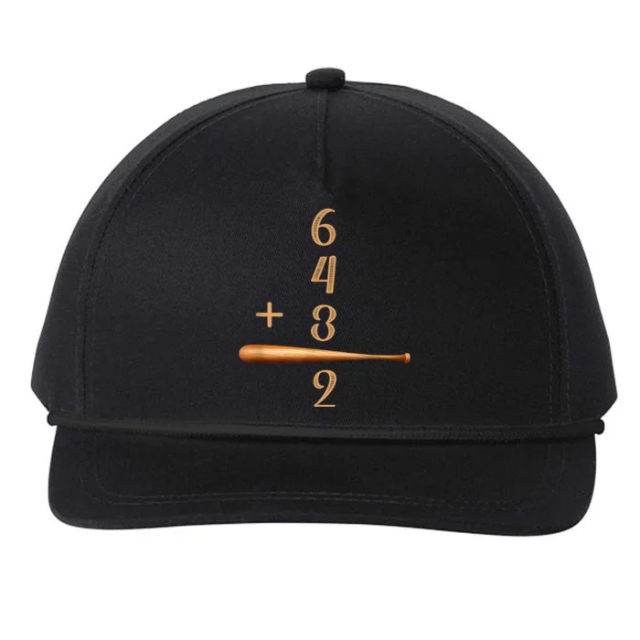 6+4+3=2 Double Play Baseball Player Baseball Saying Snapback Five-Panel Rope Hat