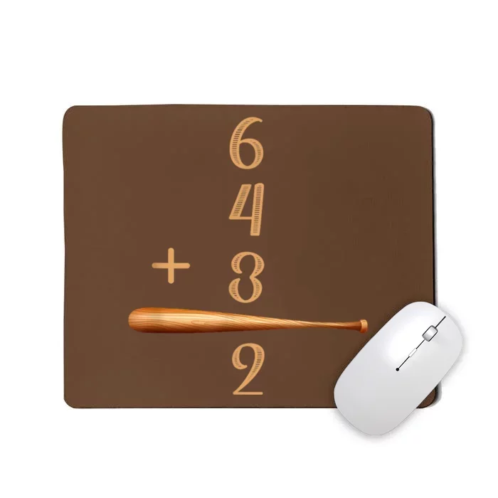 6+4+3=2 Double Play Baseball Player Baseball Saying Mousepad