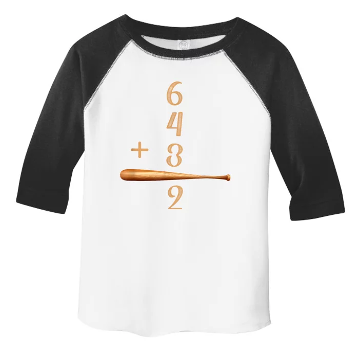 6+4+3=2 Double Play Baseball Player Baseball Saying Toddler Fine Jersey T-Shirt