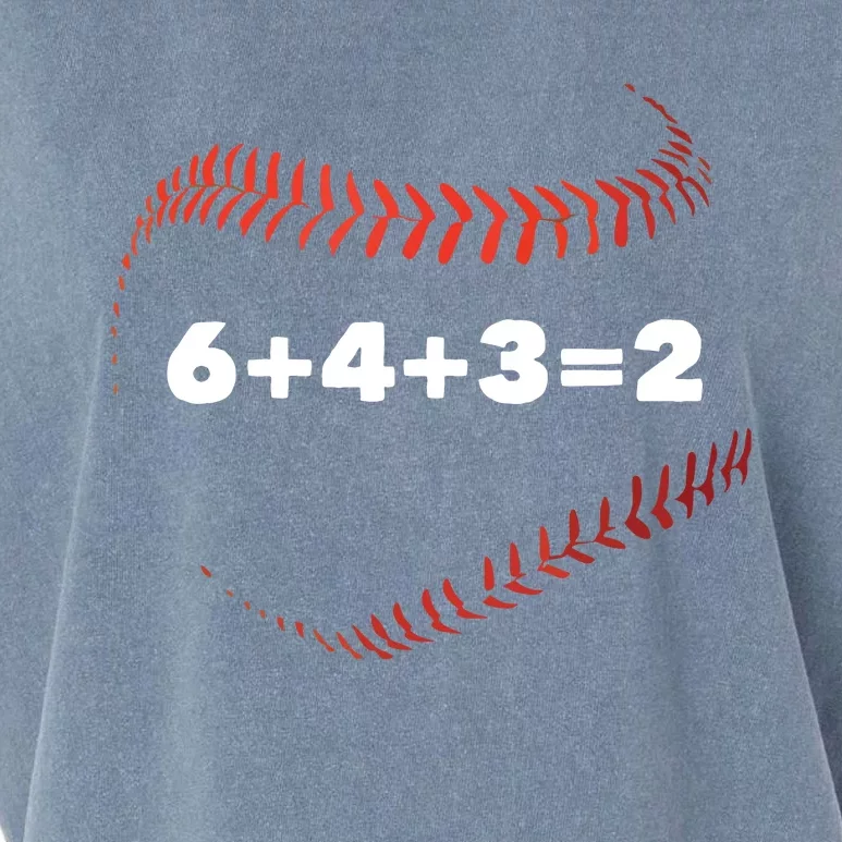 6+4+3=2 Double Play Baseball Player Gift Baseball Saying Garment-Dyed Women's Muscle Tee