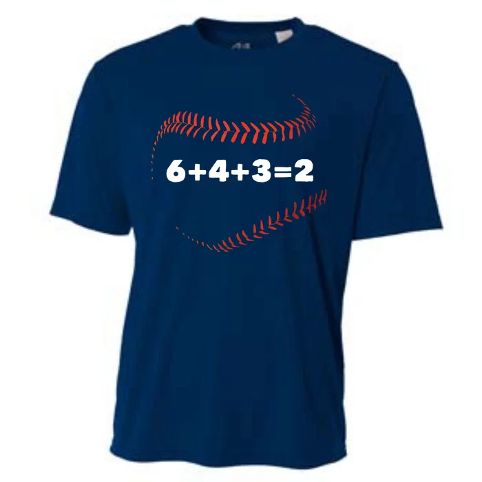 6+4+3=2 Double Play Baseball Player Gift Baseball Saying Cooling Performance Crew T-Shirt