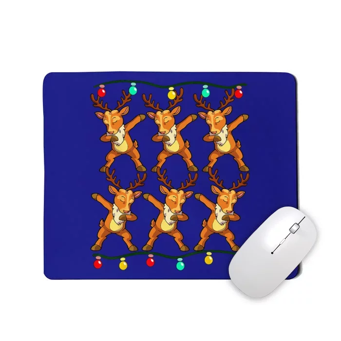 6 Dabbing Reindeer Xmas Lights Christmas Mousepad