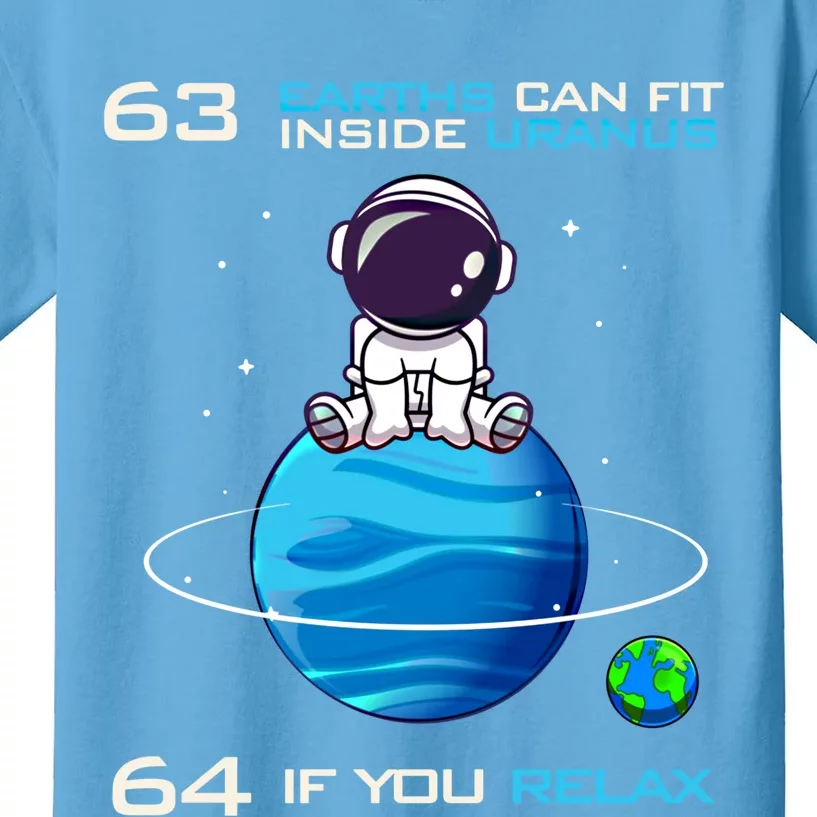 63 Earths Can Fit Inside Uranus Funny Astronomy Space Gift Kids T-Shirt