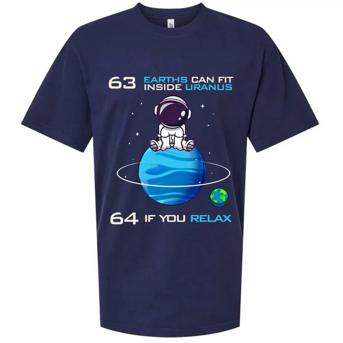 63 Earths Can Fit Inside Uranus Funny Astronomy Space Great Gift Sueded Cloud Jersey T-Shirt