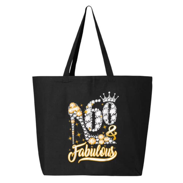 60 & Fabulous 60 Years Old 60th Birthday Diamond Crown Shoes 25L Jumbo Tote