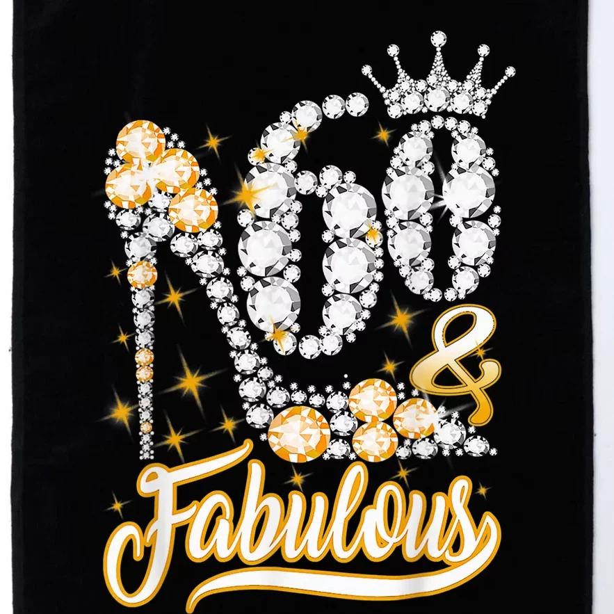 60 & Fabulous 60 Years Old 60th Birthday Diamond Crown Shoes Platinum Collection Golf Towel