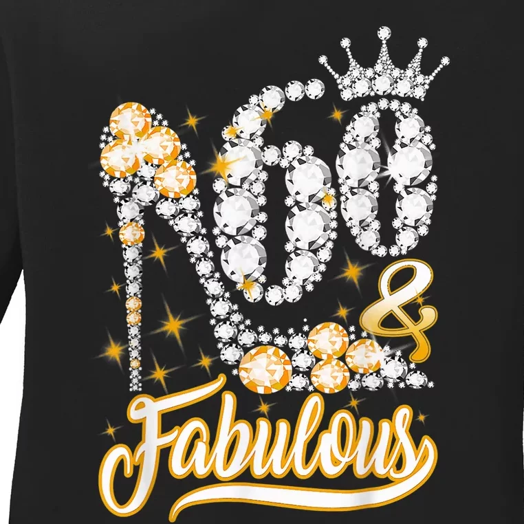 60 & Fabulous 60 Years Old 60th Birthday Diamond Crown Shoes Ladies Long Sleeve Shirt