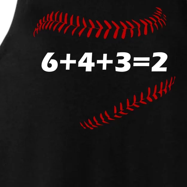 6+4+3=2 Funny Baseball Double Play Ladies Tri-Blend Wicking Tank