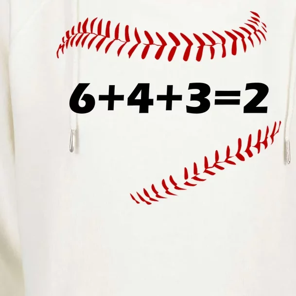 6+4+3=2 Funny Baseball Double Play Womens Funnel Neck Pullover Hood