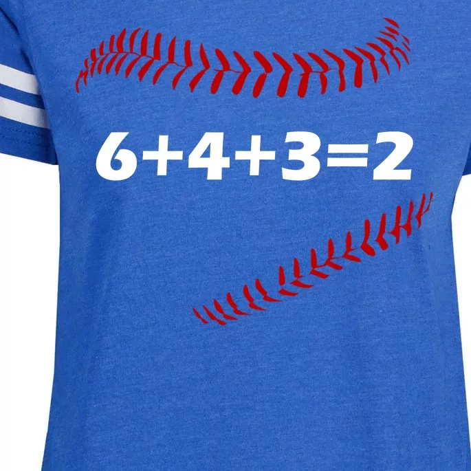 6+4+3=2 Funny Baseball Double Play Enza Ladies Jersey Football T-Shirt