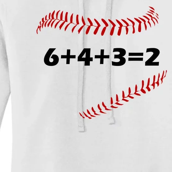 6+4+3=2 Funny Baseball Double Play Women's Pullover Hoodie