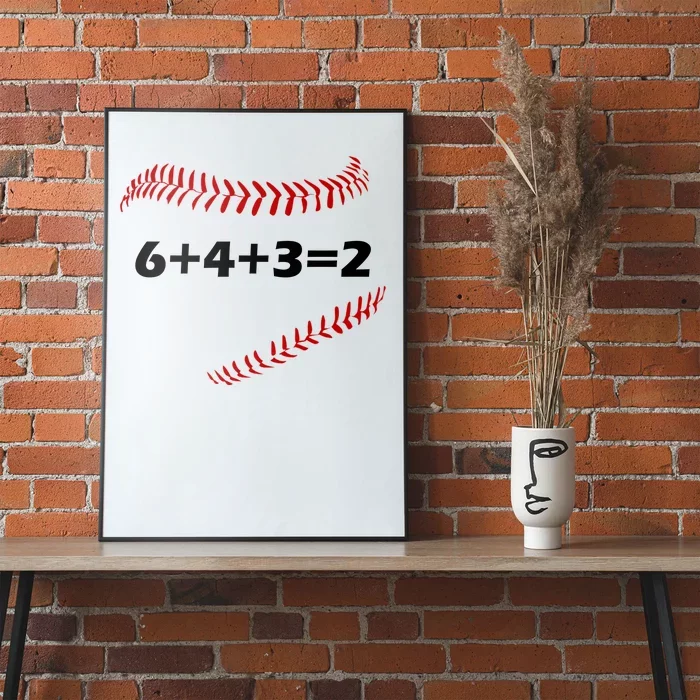 6+4+3=2 Funny Baseball Double Play Poster