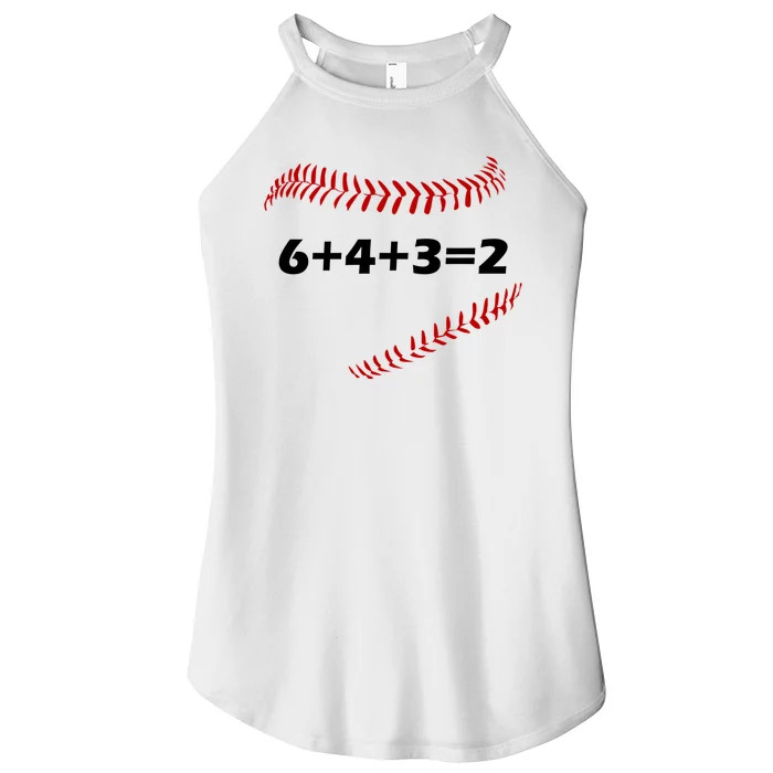 6+4+3=2 Funny Baseball Double Play Women’s Perfect Tri Rocker Tank