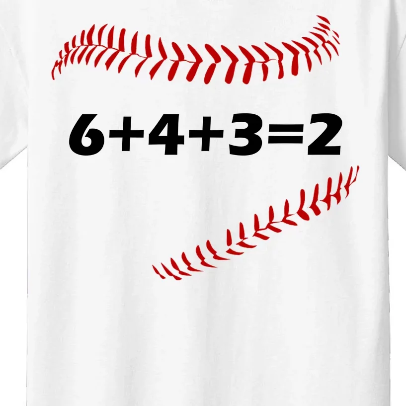 6+4+3=2 Funny Baseball Double Play Kids T-Shirt